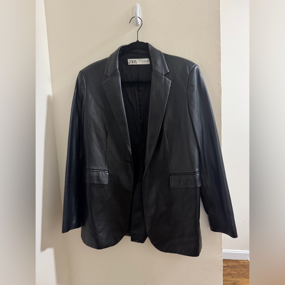 Zara leather blazer